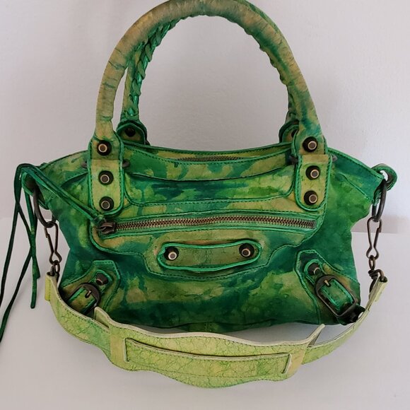 Balenciaga Graffiti Mini City bag first blue green neo yellow crossbody cagole - Picture 2 of 11